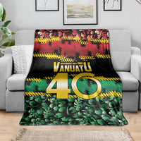 Vanuatu 46th Year Anniversary Blanket 30 July 1980 Hibiscus Seamless Pattern