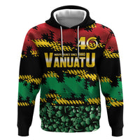 Vanuatu 46th Year Anniversary Hoodie 30 July 1980 Hibiscus Seamless Pattern