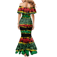 Vanuatu 46th Year Anniversary Mermaid Dress 30 July 1980 Hibiscus Seamless Pattern