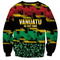 Vanuatu 46th Year Anniversary Sweatshirt 30 July 1980 Hibiscus Seamless Pattern