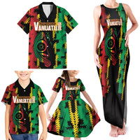 Vanuatu 46th Year Anniversary Family Matching Tank Maxi Dress and Hawaiian Shirt Tamtam Slit Drums Long God Yumi Stanap LT9 - Polynesian Pride