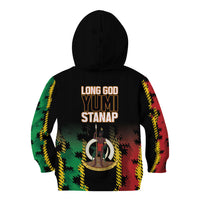 Vanuatu 46th Year Anniversary Kid Hoodie Tamtam Slit Drums Long God Yumi Stanap LT9 - Polynesian Pride