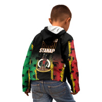 Vanuatu 46th Year Anniversary Kid Hoodie Tamtam Slit Drums Long God Yumi Stanap LT9 - Polynesian Pride