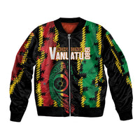Vanuatu 46th Year Anniversary Sleeve Zip Bomber Jacket Tamtam Slit Drums Long God Yumi Stanap