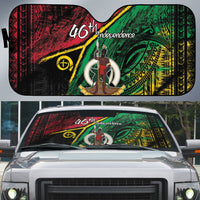 Vanuatu 46th Year Anniversary Auto Sun Shade Vintage Grunge Vanuatu Flag Heritage