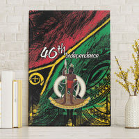 Vanuatu 46th Year Anniversary Canvas Wall Art Vintage Grunge Vanuatu Flag Heritage