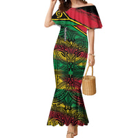 Vanuatu 46th Year Anniversary Mermaid Dress Vintage Grunge Vanuatu Flag Heritage