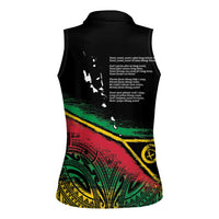 Vanuatu 46th Year Anniversary Women Sleeveless Polo Shirt Vintage Grunge Vanuatu Flag Heritage LT9 - Polynesian Pride