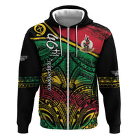 Vanuatu 46th Year Anniversary Zip Hoodie Vintage Grunge Vanuatu Flag Heritage