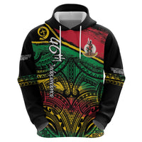 Vanuatu 46th Year Anniversary Zip Hoodie Vintage Grunge Vanuatu Flag Heritage