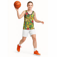 Hawaii Kanaka Maoli Hibiscus Basketball Jersey Hawaiian Flag Motif LT9 - Polynesian Pride