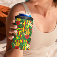 Hawaii Kanaka Maoli Hibiscus 4 in 1 Can Cooler Tumbler Hawaiian Flag Motif LT9 - Polynesian Pride