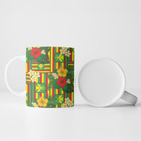 Hawaii Kanaka Maoli Hibiscus Ceramic Mug Hawaiian Flag Motif