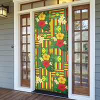 Hawaii Kanaka Maoli Hibiscus Door Cover Hawaiian Flag Motif LT9 - Polynesian Pride