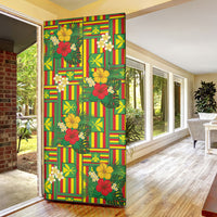 Hawaii Kanaka Maoli Hibiscus Door Cover Hawaiian Flag Motif LT9 - Polynesian Pride