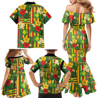 Hawaii Kanaka Maoli Hibiscus Family Matching Mermaid Dress and Hawaiian Shirt Hawaiian Flag Motif LT9 - Polynesian Pride