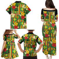 Hawaii Kanaka Maoli Hibiscus Family Matching Puletasi and Hawaiian Shirt Hawaiian Flag Motif LT9 - Polynesian Pride