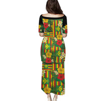 Hawaii Kanaka Maoli Hibiscus Family Matching Puletasi and Hawaiian Shirt Hawaiian Flag Motif LT9 - Polynesian Pride