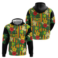 Hawaii Kanaka Maoli Hibiscus Hoodie Hawaiian Flag Motif LT9 - Polynesian Pride