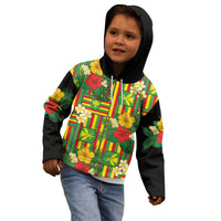 Hawaii Kanaka Maoli Hibiscus Kid Hoodie Hawaiian Flag Motif LT9 - Polynesian Pride