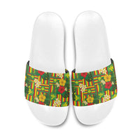 Hawaii Kanaka Maoli Hibiscus Slide Sandals Hawaiian Flag Motif