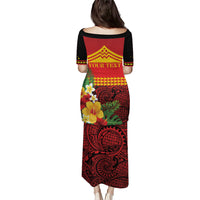 Hawaii Ku Kia'i Mauna Personalized Family Matching Puletasi and Hawaiian Shirt Hibiscus Kakau Pattern LT9 - Polynesian Pride