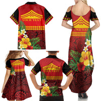 Hawaii Ku Kia'i Mauna Personalized Family Matching Summer Maxi Dress and Hawaiian Shirt Hibiscus Kakau Pattern LT9 - Polynesian Pride