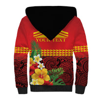 Hawaii Ku Kia'i Mauna Personalized Sherpa Hoodie Hibiscus Kakau Pattern LT9 - Polynesian Pride