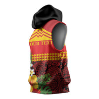 Hawaii Ku Kia'i Mauna Personalized Sleeveless Hoodie Hibiscus Kakau Pattern LT9 - Polynesian Pride