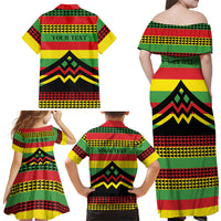 Hawaii Ku Kia'i Mauna Personalized Family Matching Off Shoulder Maxi Dress and Hawaiian Shirt Hawaiian Kanaka Maoli Motif LT9 - Polynesian Pride