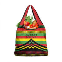 Hawaii Ku Kia'i Mauna Grocery Bag Hawaiian Kanaka Maoli Motif LT9 1-pack One Size Green - Polynesian Pride