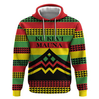 Hawaii Ku Kia'i Mauna Personalized Hoodie Hawaiian Kanaka Maoli Motif LT9 Pullover Hoodie Green - Polynesian Pride