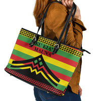 Hawaii Ku Kia'i Mauna Leather Tote Bag Hawaiian Kanaka Maoli Motif LT9 - Polynesian Pride