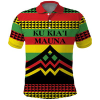 Hawaii Ku Kia'i Mauna Personalized Polo Shirt Hawaiian Kanaka Maoli Motif LT9 Green - Polynesian Pride