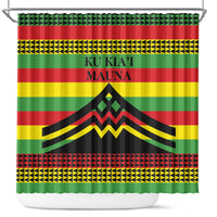 Hawaii Ku Kia'i Mauna Shower Curtain Hawaiian Kanaka Maoli Motif LT9 Green - Polynesian Pride