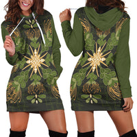 Hawaii Ohia Lehua Squares Hoodie Dress Hawaiian Quilt Inspired Floral Pattern LT9 - Polynesian Pride