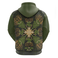 Hawaii Ohia Lehua Squares Zip Hoodie Hawaiian Quilt Inspired Floral Pattern