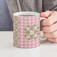 Akala Hamele Hawai'i Palaka Squares Maile Leaf Ceramic Mug Flowers Hawaiian Quilt Patterns
