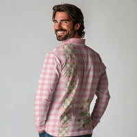 Akala Hamele Hawai'i Palaka Squares Maile Leaf Long Sleeve Polo Shirt Flowers Hawaiian Quilt Patterns
