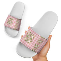 Akala Hamele Hawai'i Palaka Squares Maile Leaf Slide Sandals Flowers Hawaiian Quilt Patterns