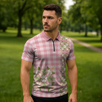 Akala Hamele Hawai'i Palaka Squares Maile Leaf Zipper Polo Shirt Flowers Hawaiian Quilt Patterns