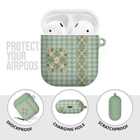 Liko Kukui Hawai'i Palaka Squares Maile Leaf AirPods Case Flowers Hawaiian Quilt Patterns