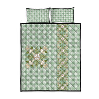 Liko Kukui Hawai'i Palaka Squares Maile Leaf Quilt Bed Set Flowers Hawaiian Quilt Patterns