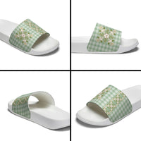 Liko Kukui Hawai'i Palaka Squares Maile Leaf Slide Sandals Flowers Hawaiian Quilt Patterns