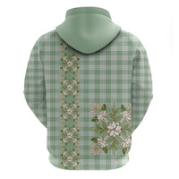 Liko Kukui Hawai'i Palaka Squares Maile Leaf Zip Hoodie Flowers Hawaiian Quilt Patterns
