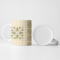 Melemele Ahiahia Hawai'i Palaka Squares Maile Leaf Ceramic Mug Flowers Hawaiian Quilt Patterns