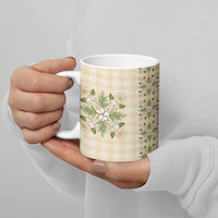 Melemele Ahiahia Hawai'i Palaka Squares Maile Leaf Ceramic Mug Flowers Hawaiian Quilt Patterns