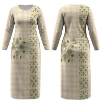 Melemele Ahiahia Hawai'i Palaka Squares Maile Leaf Couples Matching Long Sleeve Bodycon Dress and Hawaiian Shirt Flowers Hawaiian Quilt Patterns