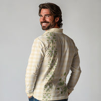 Melemele Ahiahia Hawai'i Palaka Squares Maile Leaf Long Sleeve Polo Shirt Flowers Hawaiian Quilt Patterns