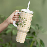 Melemele Ahiahia Hawai'i Palaka Squares Maile Leaf Tumbler With Handle Flowers Hawaiian Quilt Patterns